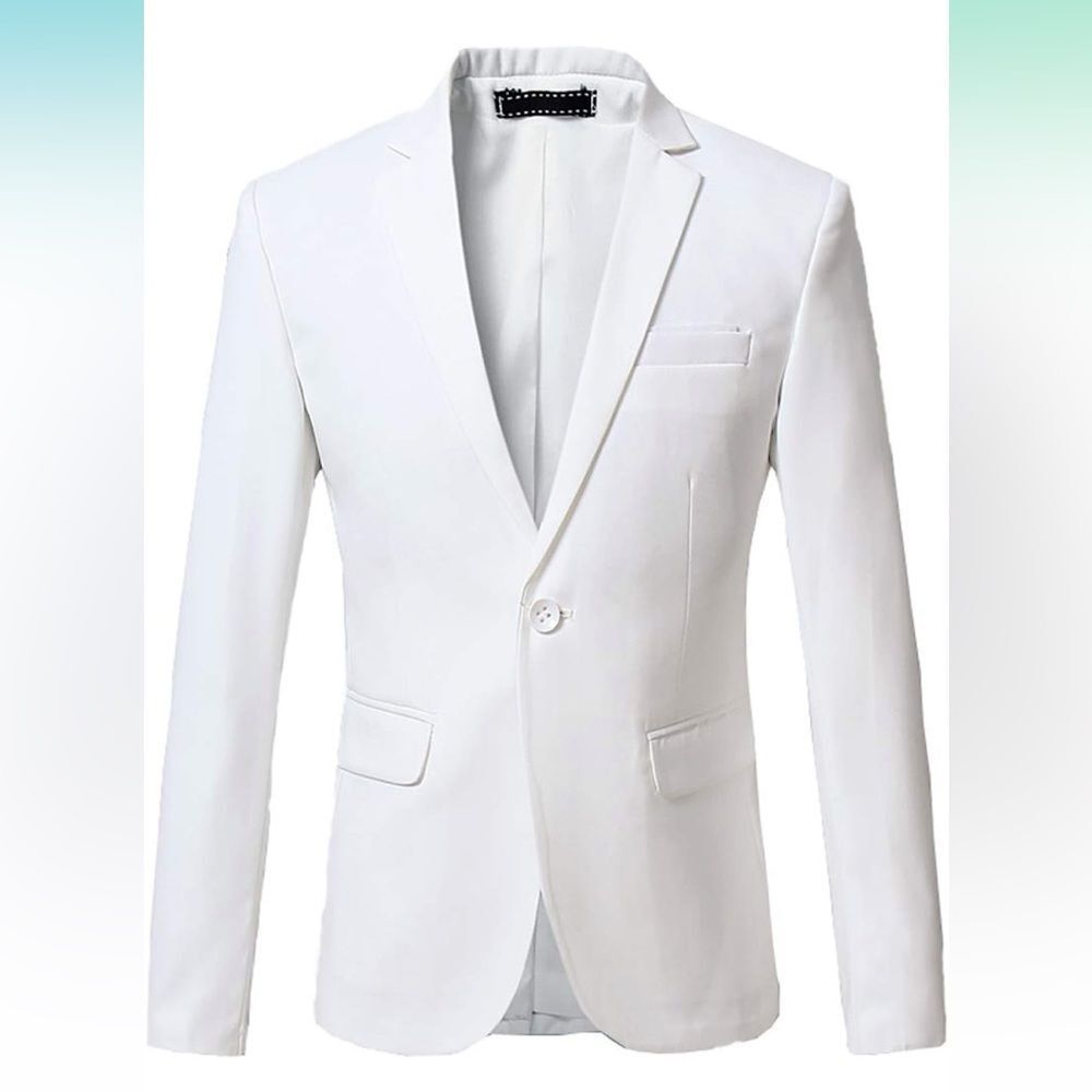 OUYE Men's Solid 1 Button Back Vent Blazer New w Tags